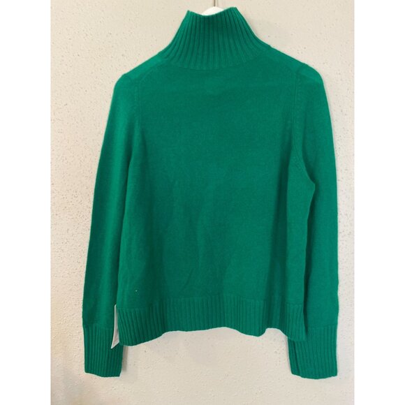 100% Cashmere Jardin Des Orangers Mockneck Sweater XS Emerald Green - Picture 3 of 11